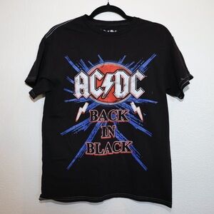 VGUC AC/DC Back in Black Band Tee Mens Size XS/S Short Sleeve Crewneck Unisex